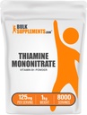 BulkSuplements.com Tiamiini Mononitraattijauhe - B1-vitamiini Kuiva-aine, tiamiini B1-lisä - B1-vitamiinit, gluteeniton, 125 mg/annos 5kg (11 lbs) (pakkaus 5)