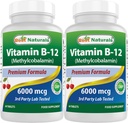 Best Naturals B-12-vitamiini metyylikobalamiinina (Metyyli B12), 6000 mikrog 60 sublinguaalista tablettia (60.