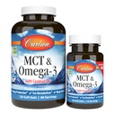 Carlson - MCT & Omega-3, Coconut Oil, Caprylic & Capric Acids, EPA & DHA, Energy Production, Fat Metabolia & Brain Health, 120+30 Softgels