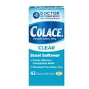 Colace Clear Stool Softener for Gentle Tehokas Ummetus Relief, #1 Tohtori suositeltava Softener Brand, Dye Free, 50 mg Docusate Capsules, 42 Count