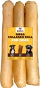 Woofley's Extra Thick Collagen Roll (10-12 tuuman - 3 PCS) - Purut koirille - Bully Stick Rawhide Vaihtoehtoiset koiran purut Ei piilottaa luut keskikokoisille ja suurille koirille