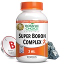 Kasvitieteellinen valinta Super Boron Complex (3mg) - Edistää luun ja eturauhasen terveyttä aineenvaihdunta kalsiumin ja magnesiumin - 3 muotoja Boron miesten ja naisten (90 kapselia)