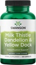 Swanson Milk Thistle, Voikukka & Yellow Dock - Herbal Liver Support Supplement - Natural Supplement Auttaa ylläpitämään yleistä terveyttä ja hyvinvointia - (120 kapselia) 1 pakkaus