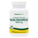 NaturesPlus Niacinamidi, kestävä vapautuminen - 1000 mg, 90 tablettia - Korkeatehoinen B3-vitamiinilisä - Kasvisruokaa, Gluteeniton - 90 tarjoilua