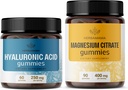 HERBAMAMA Hyaluronihappo- ja magnesiumpakkaus - 250 mg hyaluronihappo- ja 400 mg magnesiumsitriittigummit - Vegaani, ei-muuntogeeniset, gelatiiniton - 2 pakkaus