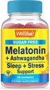 WellYeah Melatoniini (2mg) kanssa Ashwagandha (850mg) Sokerittomia Gummies - Sleep & Stress Aid Supplement - kamomilla, sitruuna balm, Lavender, ja Valerian - Natural Sourced Flavor - 60 Count