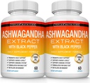 Luomu Ashwagandha juurijauhe pillereitä 1950 Mg Black Pepper Extract - Pure Natural Ashwagandha täydentää, tuki energia, miesten naisten 60 kapselia
