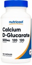 Nutricost Kalsium D-Glucarate 500 mg, 120 kapselia - Gluteeniton, ei-GMO, Kasvissyöjä Ystävällinen