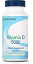 Nutra Biogeneesi D-vitamiini 5000 - D3-vitamiini 5000 IU Softgel-kapselit miehille ja naisille, VIT D-lisä immuunitukea, terveitä hampaita ja luun terveyttä - 90 Softgels