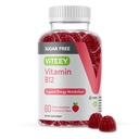 Vitey-vitamiini B12 Gummies for Aikuinen & Teens 1000 mcg, sokeriton - Hyvä energia, aineenvaihdunta, luonnon energia tuki - Vegaani, liivate, Gluteeniton, GMO vapaa - pureskeltava mansikka maku