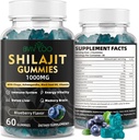 Shilajit Gummies for Miehet ja naiset - Sokeriton shilajit täydentää Rikasta 85+ Trace Minerals & Fulvic Acid, Tarjoaa energiaa, aivot, ja koskemattomuus tuki - 60 Gummies