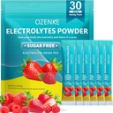 Elektrolyytit Powder Packets, 30 Sticks Hydration Packets Sugar Free, Electrolyte Drink Mix Kannettava Electrolyte Packets for Rapid Hydration, 0 Sokeri & 0 Kalorie, Mansikka & Vadelma maku