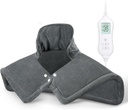 NOWWISH Lämmitystyyny niskaan ja olkapäihin kivunlievitys, 2lb painotettu Electric Neck Lämmitystyyny 10 lämpötasoja ja Auto Shut Off, Suuri lämmitetty kääre, Syntymäpäivä lahjat naisille miehet, 17"x23", Harmaa