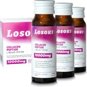 Losoki Liquid Collagen Peptide Drink - 10000 mg Hydrolyzed Marine Collagen Peptides kanssa C-vitamiinia, Premium Blend, edistää terveet hiukset ihon kynnet nivelet luut, (1 laatikko, 10 pulloa)