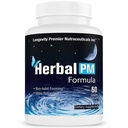 Pitkäikäisyys Herbal PM - Herbal Sleep Formula 5 htp, melatoniini, Valerian & GABA. 60 kasviskapselia