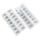 2 Pack OPP Clear Daily Pill Box Organizer, Weekly Pill Organizer 2 Kertaa päivässä pillereitä, lisäravinteet ja lääkkeet, Am Pm Pill Organizer 7 Päivä, Pill Box 7 Päivä - 6,7 x 3,2 x 1 tuumaa