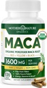 Luontoäiti Organic Maca Root kapselit 1600mg, 120 Vegan kapselit Perun keltainen, punainen ja musta Maca miesten ja naisten - energia, hormoni, aivot & paino Hyvinvoiva