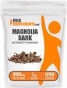 BulkSupplements.com Magnolia Bark Extract Powder - Magnolia Officinalis, Magnolia Bark Supplement, Magnolia Extract - Gluteeniton, 800 mg per tarjoilu, 1kg (2,2 lbs) (Pakkaus 1)
