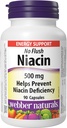 Webber Naturals Ei flush Niacin B3-vitamiinin kapseli, 500 mg 90