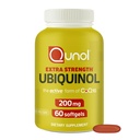 Qunol 200mg Ubikinoli, voimakas antioksidantti sydämen ja verisuoniston terveys, olennainen energiantuotannossa, Natural Supplement Active Form CoQ10, 60 count