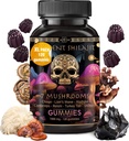 ad hoc Shilajit Pure Himalayan Organic Gummies - Immuunituki, energiatuen lisäravinteet - Shilajit Resin Lions Mane, Cordyceps, Reishi, Turkey Tail, Chaga,Shiitake Mushroom Gummies (120 Ct)