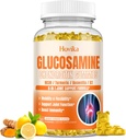 Glukosamiini Chondroitin MSM Gummies 1500mg - Joint Support Supplement Turmeric, Boswellia, D3-vitamiini, hyaluronihappo, antioksidantti, Immuunituki aikuisille, Miehet ja naiset Vegan, 60 Gummies