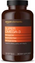 Elementit Super Omega-3, EPA & DHA Omega-3 rasvahappoja (1280 mg per tarjoilu, 2 Softgels), Natural Lemon Flavor, 120 Count (pakkaus voi vaihdella)