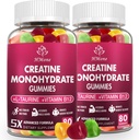 Kreatiini Monohydraatti Gummies - 5g miehille ja naisille, 160 kreatiini ja Creatiini puristavat lisäravinteet lihasten voitto, lihasvoima, energia Boost, ja lihasten rakentaja, sokeriton, vegaaninen