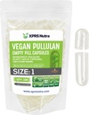 XPRS Nutra Koko 1 Pullulan tyhjät kapselit - 100 Count Clean Label Kasvikapselit Tyhjät Vegaanikapselit - Premium kasvissyöjä pillerit - Tee-se-itse Vihanneskapselin täyte