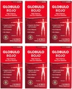 Globulo Rojo Iron Supplement - Ravintolisä pillereitä korkea teho Rauta & B-vitamiinia, 60 tablettia - 6 pakkaus