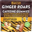 Ginger Roars - 60 Energy Gummies - Vegan kofeiini purukumia Jokainen 33mg, Valmistettu maukas, Natural Fiery Kick parempaan Running, Pyöräily, Preworkout & Focus.