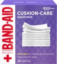 Johnson & Johnson laastari ensiaputuotteista Cushion-Care Gauze Pads, 4 X 4 tuumaa, 25 luku (Pakki 12)