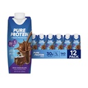 Puhdas proteiini suklaa proteiini Shake, 30g Täydellinen proteiini, valmis juomaan ja Keto-ystävällinen, vitamiinit A, C, D, ja E sekä sinkki tukemaan immuuni terveyttä, 11oz pullot, 12 pakkaus
