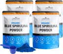 Organic Blue Spirulina Powder, 120 tarjoilua - 100% Pure Superfood Blue-green Algae, Natural Food Väritys Smoothies & Protein Drinks - Non GMO, Gluteeniton, Vegan + USDA Certified, No Fishy Smell