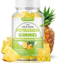 softbear Kaliumkloridi Gummies 1200mg, sokeriton kalium Gummies aikuisille Tuki Jalkakrampit Korkea Potenssi Kaliumkloridi Supplement, Ananas Flavor 60 Count