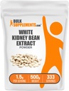 BulkSuplements.com Valkoinen munuaispapuuute Kuiva-aine - valkoinen munuaispapujauhe - rohdosvalmiste - Gluteeniton, 1,5 g per tarjoilu, 500 g (1,1 lbs) (pakkaus 1)