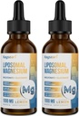 Suuri vahvuus Liposomaalinen magnesiumtippa, helposti absorboivat kelatut magnesiumbisglysinaatti- ja magnesiumglukonaattimuodot, 60ML Lemon Flavored Liquid Drops