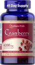 Puritan's Pride Premium Cranberry Fruit Concentrate 84 mg (4200 mg ekvivalentti) C- ja E-vitamiinien kanssa, Dietary Supplement for Immunosystem System Support, 4 kuukauden tarjonta, 250 nopea julkaisu Softgels