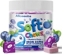 Iron Soft Chews Supplement C-vitamiinia ... Mustikkamakuinen... Gluteeniton... Rautalisä naisille Miehet ja lapset... 60 Count