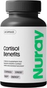 Nuray Cortisol Edut Supplement - Lisätuki Rhodiola Rosea Supplement, Ashwaghanda - Gluteeniton, kasvissyöjä, Edistää energiaa - 60 kapselia