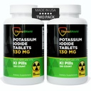 Kalium iodide Tabletit - 130 mg Jodi Tabletit säteilyaltistuksen USA Made Nuclear Fallout pillereitä KI pillereitä YODO Naciente 120 tablettia (2 pakkaus)