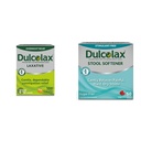 Dulcolax Stimulant Laksative Tablets (100 kreivi) Hellävaraisesti yön yli Ummetus Relief, Bisacodyl 5mg & Stool Softener Laksative Liquid Gel Capsules (50ct) Hellävarainen helpotus, Docusate Sodium 100mg