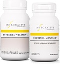 Integratiivinen Therapeutics Bundle with Cortisol Manager, 30 tablettia - Puskuroidut C-vitamiinikapselit 1000 mg, 60 vegaanikapselia - Stressilisä Ashwagandha* - Antioksidantteja sisältävä immuunilisä