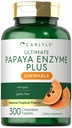 Carlyle Papaya Enzyme Pureskeltavat tabletit kasvissyöjä, ei-GMO, gluteeniton Formula