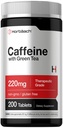 Horbäach kofeiini pillereitä 200 mg / vihreä tee 200 tablettia / kasvissyöjä, ei-GMO & Gluteenittomia