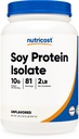 Nutricost Soijaproteiini-isolaattijauhe, 2 LB Mautonta - 10 grammaa proteiinia per tarjoilu, vegaaninen, GMO-vapaa & Gluteeniton