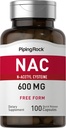 Piping Rock NAC Supplement N-Acetyl Cysteine . 600 mg. 100 kapselia...