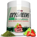 EHP Labs OxyGreens Super Greens Powder - Spirulina & Clorella Superfood, Green Juice Powder & Greens Lisäravinteet prebioottikuitua, antioksidantteja ja immuniteetin tuki, 30 tarjoilua (Strawb. Margarita.