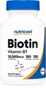 Nutricost Biotin (10 000 mikrog) 150 Softgels - Gluteeniton, ei-GMO