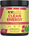 Clean Energy - Esitreenijauhe miehille ja naisille, joilla on BCAA:n Aminohapot, energiajuomajauhe, Aminohappoenergiajauhe energialle & Focus - 40 tarjoilua (12,7 oz, vadelmajäätee)